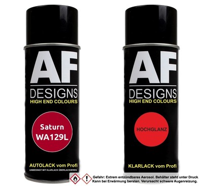 Autolack Spraydose Set für Saturn WA129L Pulse Red Basislack Klarlack Sprühdose