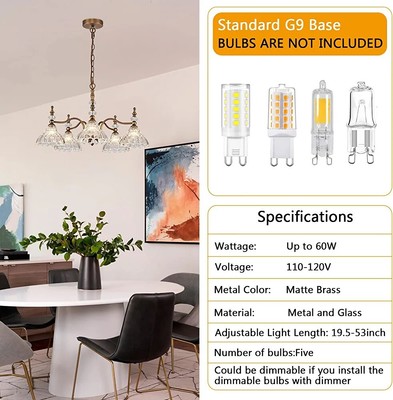 Standard best sale chandelier wattage