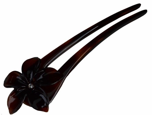 Parcelona französische Belle Blumenschale Chignon Zelluloid Haar U Stick Pin - Bild 2 von 4