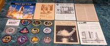 Lot 17 Vintage NASA Space Program- Facts, Shuttle, Apollo Mission Patches -RARE