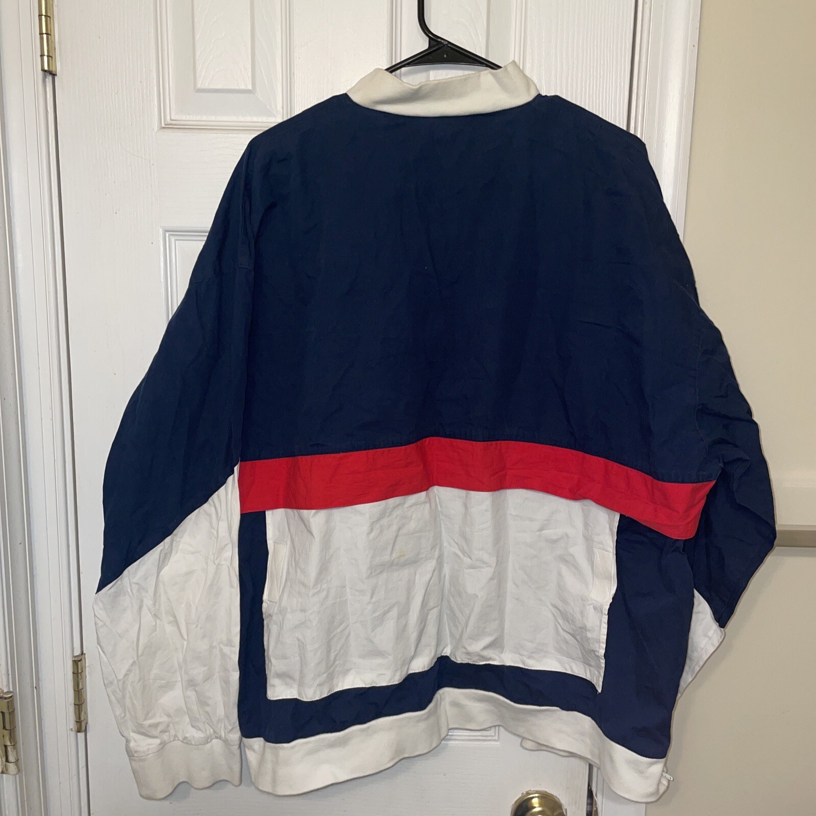 FILA CANNERY ROW BLU & ROSSO MEZZA CERNIERA BIANCA ANTERIORE 100% COTONE GIACCA 2XL