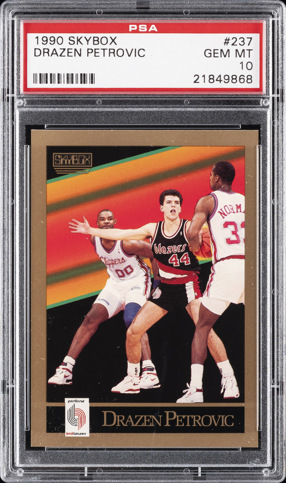 1990 SKYBOX #237 DRAZEN PETROVIC ROOKIE RC PSA 10