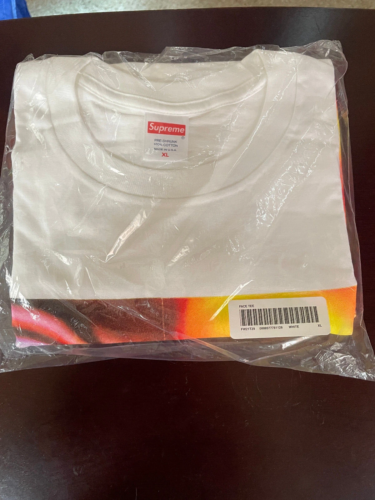 Supreme T Shirt VISAGE GRAPHIQUE TEE FW21 blanc col crew taille XL NEUF SCELLÉ