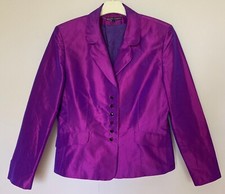 DDP VINTAGE 90s BARBARA LOHMANN SILK BLAZER SUIT HAMELEON PURPLE BLOKE RETRO