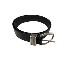 Brighton 48003 Leather Belt Size Small Black Silver Buckle 32 Inches Length