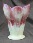 Vintage Signed McCoy Art Pottery Large Vase in Gloss Yellow Brown Streaks