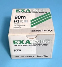 Box of 5 EXATAPE 90m 4mm Data Cartridges EXABYTE Digital Data Storage NEW