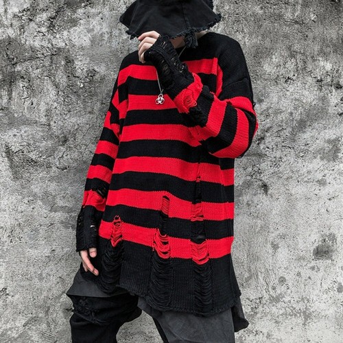 Couple Ripped Knitted Sweater Women 