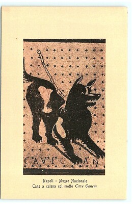 S03-8753, NAPOLI, MUSEO NAZIONALE, CANE A CATENA COL MOTTO CAVE CANEM,