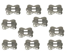 10 Silver Bow Tie Shaped Metal Western Slotted Concho Bolo Belt Leather Crafts