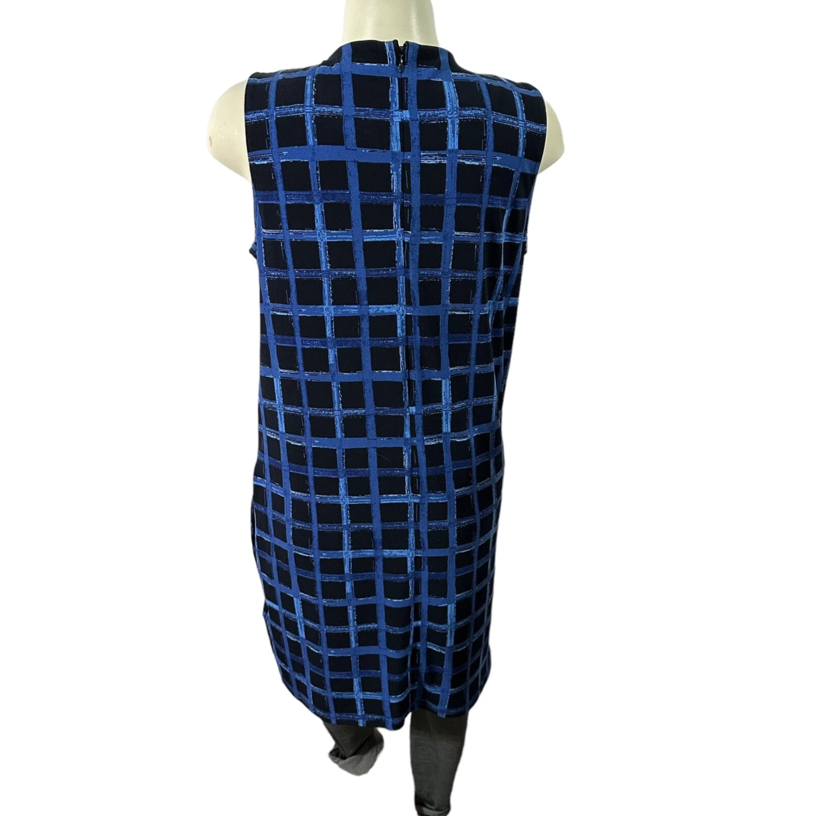 Abito donna Michael Kors nero e blu a quadri taglia S