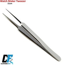 Silver Tone Pointed Tip Watch Jewelry Repair Tool Watchmaker Repairing Tweezers