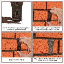 8PCS Brick Hook Clips For Hanging Heavy-Duty Brick Wall Hooks Without Drilling