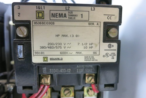 Square D Modell 6 Größe 1 Starter 15 Amp Schutzschalter 12" MCC Eimer 15A Mod 6 - Bild 5 von 7