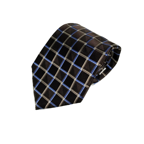 Corbata para hombre Michael Kors 100 % seda cuadrados geométricos azul a cuadros 58,5" - Imagen 11 de 12