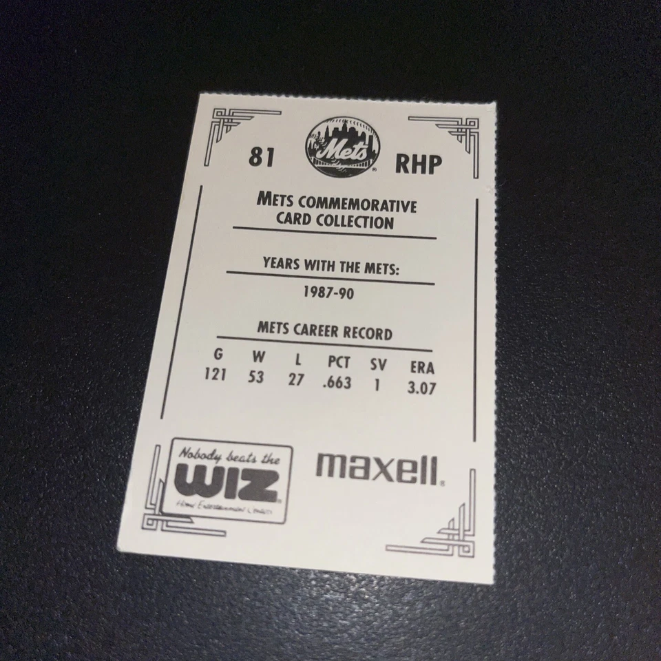 1991 New York Mets Nobody Beats The WIZ #81 David Cone - Image 2 of 2