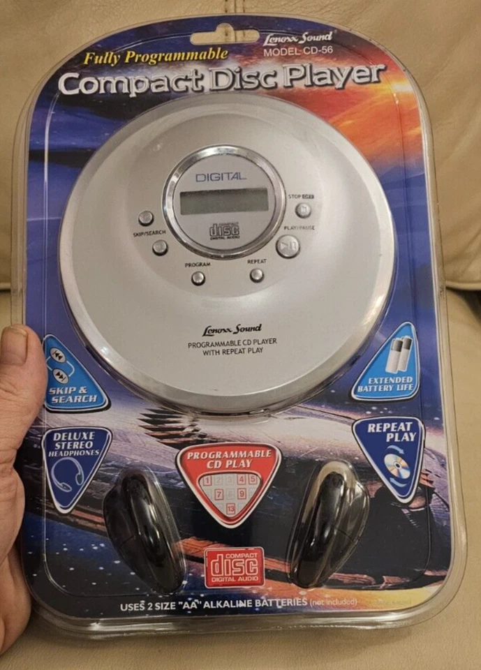 Vintage Lenoxx Sound CD Player Programmable CD-56 Sealed New w Headphones - Image 3 of 4