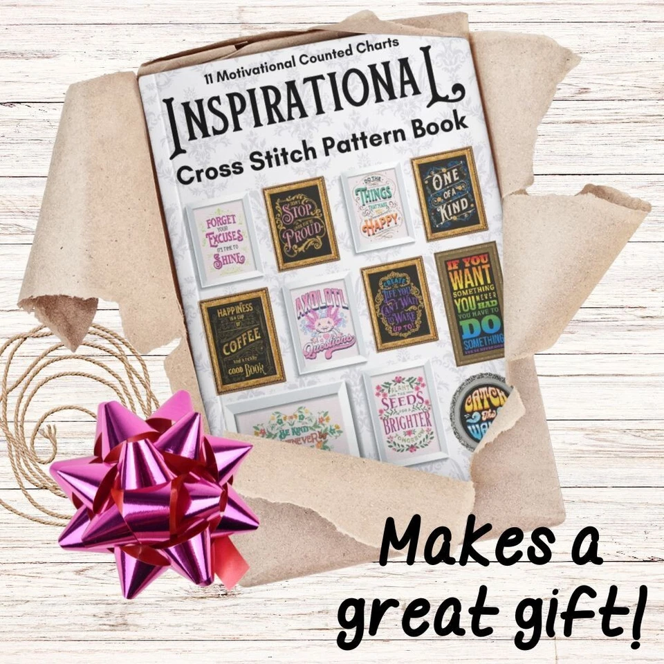 Inspirational Cross Stitch Pattern Book | 11 Motivational Counted Color Charts - Image 2 of 4