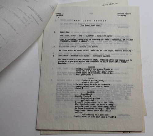 THE LONE RANGER / Doane R. Hoag, 1956 RARE TV Script Lot "The Tarnished Star" - Picture 4 of 12