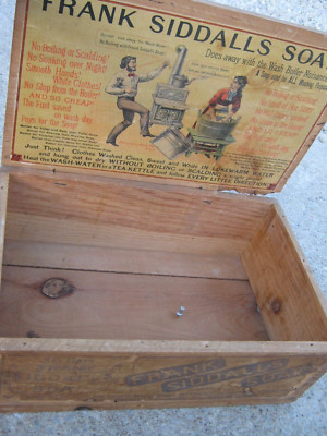 very rare Antique Vintage Wooden Box FRANK SIDALLS SOAP Wood Box