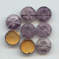 24 VINTAGE GLASS AMETHYST 12mm. UNIQUE ROUND DECO X PLAQUES 6956