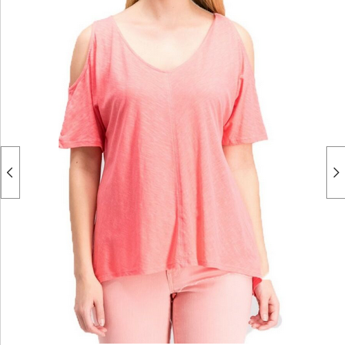 Calvin Klein Performance Cold-Shoulder T-Shirt (Color- POISE, Medium) NWT - Picture 1 of 2