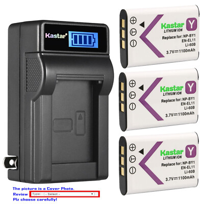 Kastar Battery LCD Wall Charger for Sanyo DB-L70 & Sanyo XSlimti VPC-E10 Camera