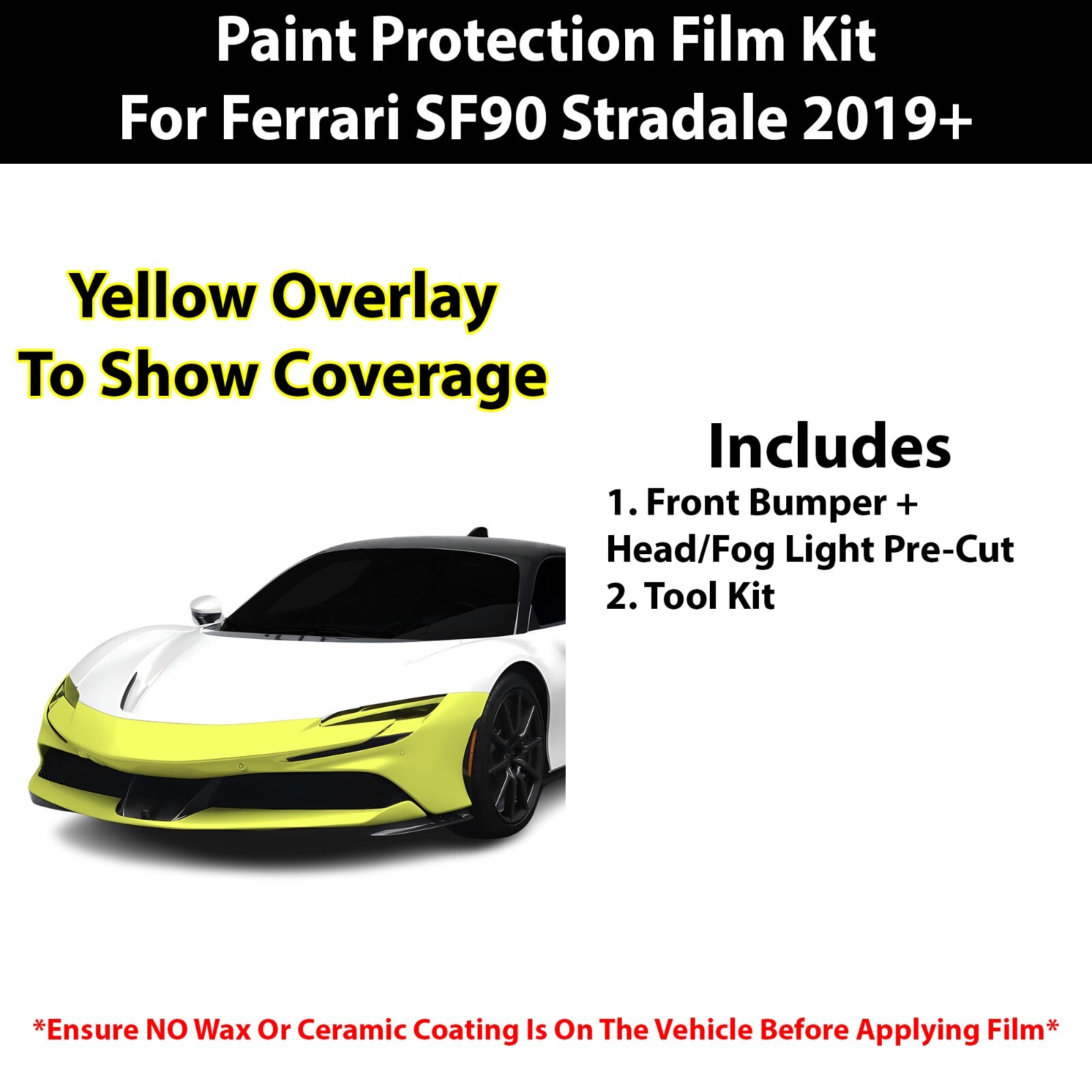 Pre Cut Paint Protection Film Clear Bra PPF Kit for Ferrari Stradale 2019+