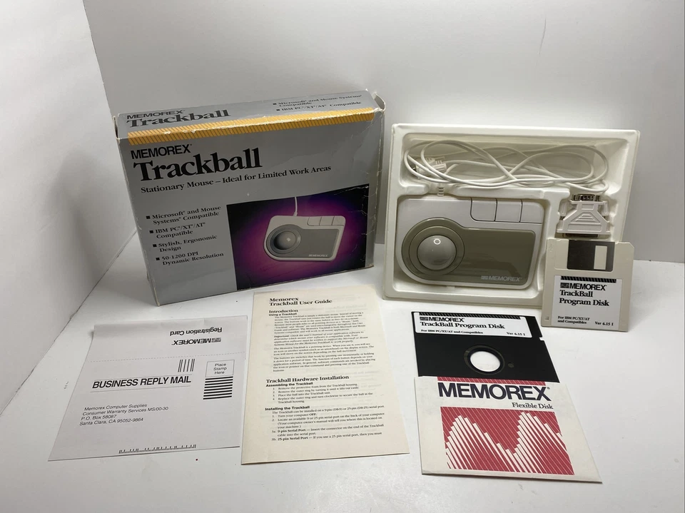 Memorex Trackball Stationary Mouse (3202-2313) Model 300. UNTESTED - Image 2 of 4
