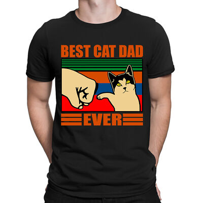 Bester Katzenpapa aller Zeiten Vatertag Papa Papa Witz lustige Neuheit Herren T-Shirts #DNE