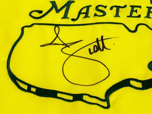 ADAM SCOTT SIGNED AUTOGRAPHED 2013 MASTERS AUGUSTA PGA GOLF PIN FLAG-BECKETT BAS - Picture 2 of 4