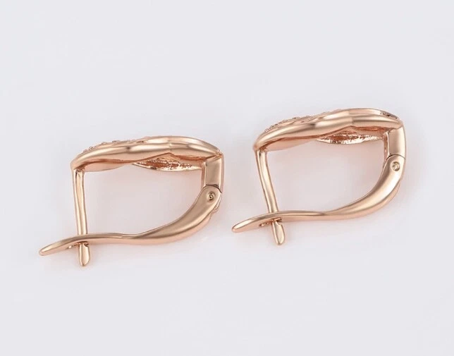 Pendientes de aro de circonita cúbica giratoria de oro rosa Foto 2 de 4