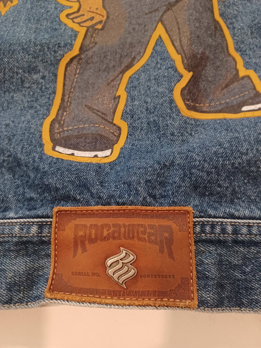 Vintage Y2K Rocawear Jay-Z Lion Street Wear Blue Denim Jean Jacket