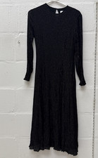 Stockholm & Other Stories EU 36 Black And Gold Long Sleeve Smart Floaty Dress