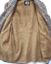 Robert Lewis Vintage Wool Coat Houndstooth Size 40 Suede Leather trim EUC!!