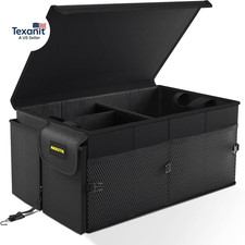 Car Trunk Organizer - 65L Collapsible Trunk Organizer with Lid, Sturdy Car Stora