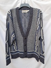 Vtg London Fog Cardigan Sweater Jacket Large Made In USA Knit