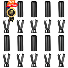 HJZHII 10 Sets Shoelace Tips, Alloy Aglet Shoe Lace End Tips One Size, Black