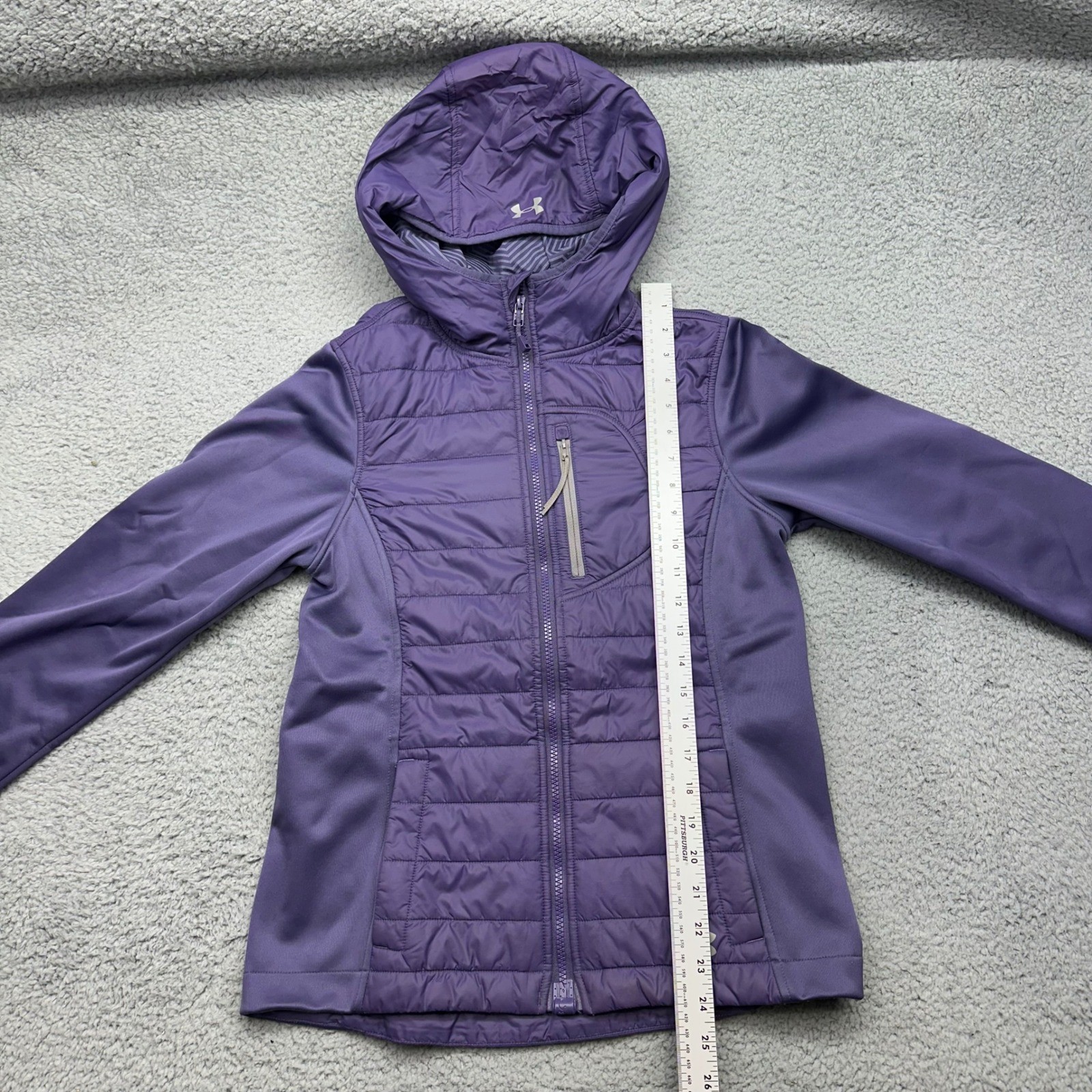 Under Armour 1249124 Womens XS ColdGear Infrared Primaloft Purple Hooded Jacket thumbnail 8
