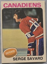Serge Savard 1975-76 Topps Hockey Card ~ #144 ~ Montreal Canadiens