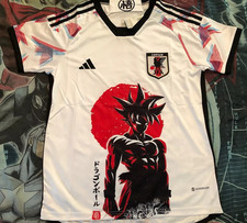 Japan Soccer Jersey Dragon Ball Goku Anime Black/White Edition S,M,L,XL,XXL