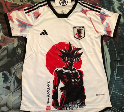 Japan Soccer Jersey Dragon Ball Goku Anime Black/White Edition S,M,L,XL,XXL
