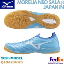 MIZUNO Futsal Shoes MORELIA NEO SALA JAPAN IN Unity Sky Blue/White Q1GA264025