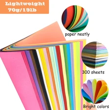 300 Sheets Colored Paper, 8.5 X 11 Colored Printer Paper Lightweight Construc...