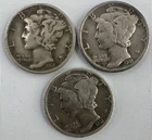 1931 PDS Mercury Silver Dimes 10c 3 Coin Lot Circulated 10 Cents