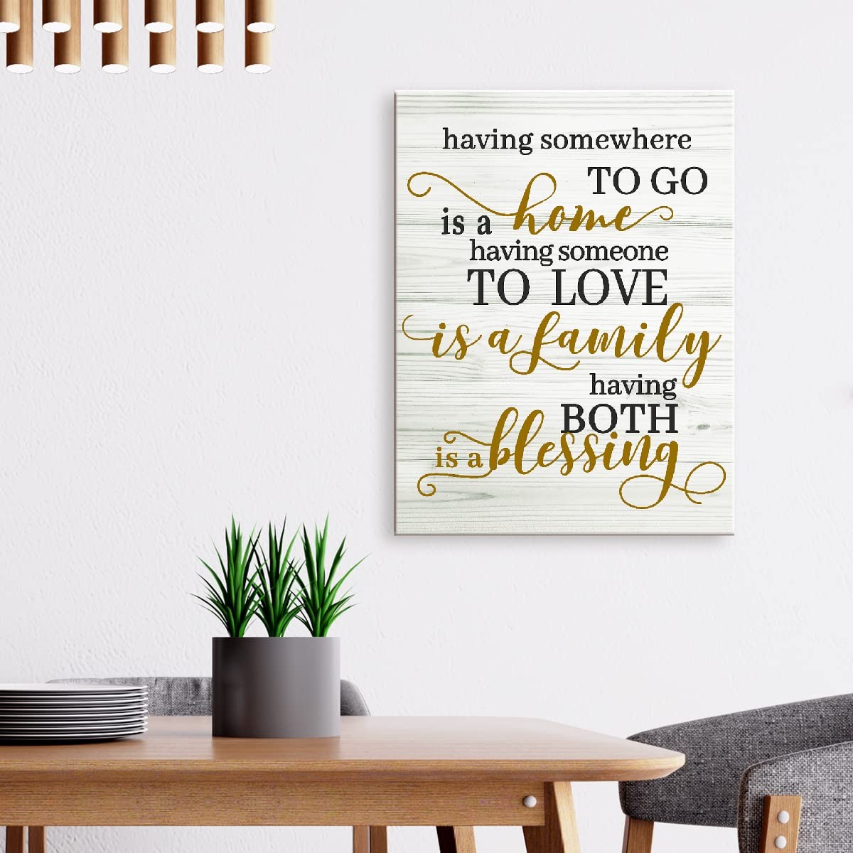 Family Home Blessing Wall Art Decor,Having Somewhere to go is a Home Canvas F...