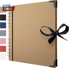 Scrapbook Album 60 Pages 8 X 8 Inch Brown Thick 200Gsm Kraft Paper, Photo Albu