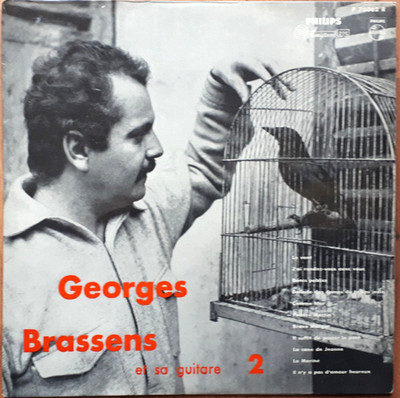 GEORGES BRASSENS und seine Gitarre Nr. 2 selten 25CM HOLLAND Le vent PHILIPS Biem 76062