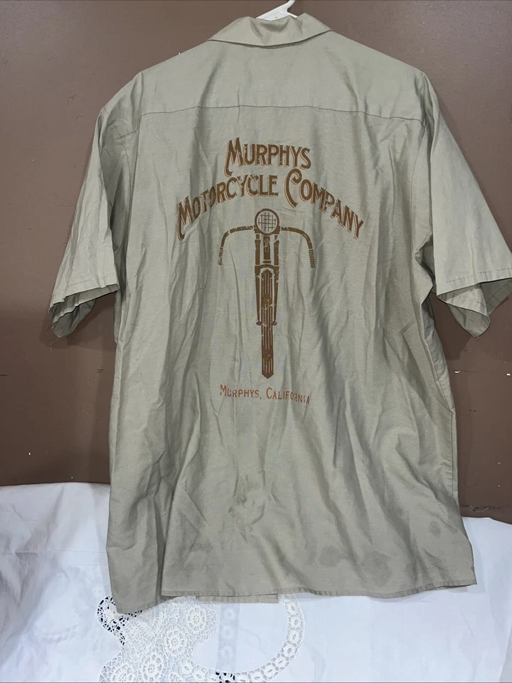 Murphy’s Motorcycle Company Button Up Shirt Work Wear Red Kap Size 2XL - Image 3 of 4