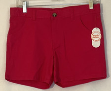 Wonder Nation Girls Fuschia Burst Chino Shorts Size 14 Adjustable Waist NWT